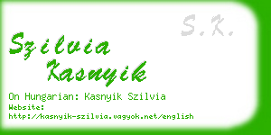 szilvia kasnyik business card